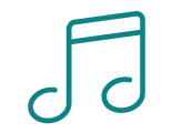 Music note icon representing arts and culture