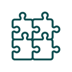 dark teal icon representing connection