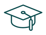 graduation cap icon representing education